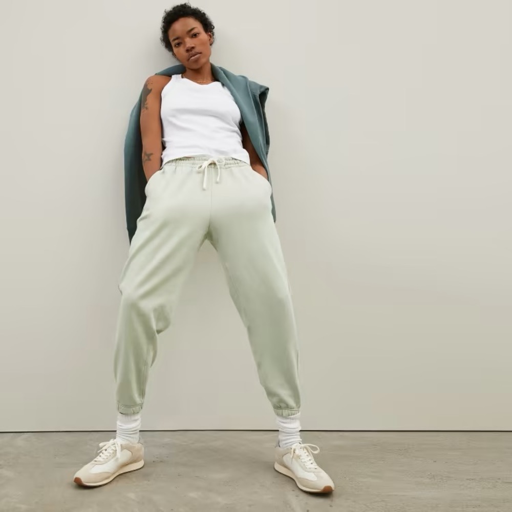 Everlane The Track Jogger Sweatpants In Light Green